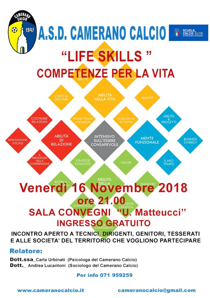 Camerano, convegno Life Skills